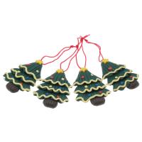 Polymer Clay Christmas Pendant, Christmas Tree, Christmas Design & DIY, green, 60*42*8mm 