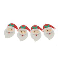 Полимерной глины рождественские Кулон, полимерный клей, Санта Клаус, Рождественский дизайн & DIY, белый, 70*52*13mm, продается PC