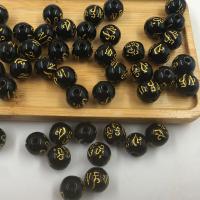 Solid Color Acrylic Beads, Round, anoint, DIY black 