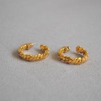 Brass Huggie Hoop Earring, gold color plated, for woman, 20mm 