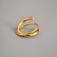 Brass Cuff Finger Ring, gold color plated, Adjustable & for woman, US Ring 
