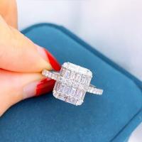 Cubic Zirconia Micro Pave Brass Finger Ring, silver color plated & micro pave cubic zirconia & for woman 