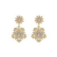 Zinc Alloy Rhinestone Drop Earring, gold color plated, for woman & with rhinestone 