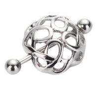 Ниппель кольцо из нержавеющей стали, нержавеющая сталь, ювелирные изделия моды & Мужская, серебряный, 12mm, продается PC