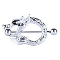 Ниппель кольцо из нержавеющей стали, нержавеющая сталь, ювелирные изделия моды & Мужская, серебряный, продается PC