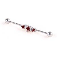 Stainless Steel Ear Piercing Jewelry, fashion jewelry & Unisex, red 