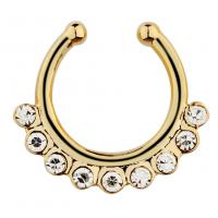 Stainless Steel Nose Piercing Jewelry, Zinc Alloy, with Rhinestone, fashion jewelry & Unisex, red 