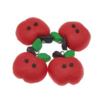 Polymer Clay Jewelry Pendants, Apple, DIY, red, 28*26*10mm 