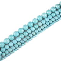 Synthetische Türkis Perlen, rund, poliert, DIY & verschiedene Größen vorhanden, blau, Länge:ca. 15 ZollInch, verkauft von Strang