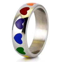 Titanium Steel Finger Ring, Unisex & enamel, original color 