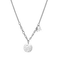 Stainless Steel Jewelry Necklace, with letter pattern & for woman, original color Approx 19.68 Inch 