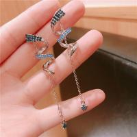 Zinc Alloy Rhinestone Drop Earring, fashion jewelry & for woman & with rhinestone, 70mm 