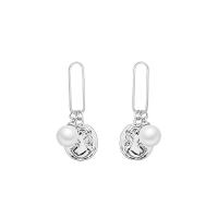 Zinc Alloy Drop Earring, with Plastic Pearl, fashion jewelry & for woman, 37mm 