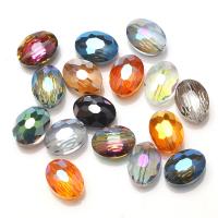 Perles de cristal ovales, ovale plat, poli, DIY, Cristal blanc argenté, Vendu par PC