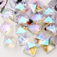 Perles cristal de carré, Placage, DIY, Cristal blanc argenté, Vendu par PC