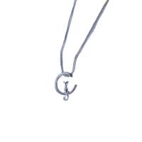 Zink -Legierung Eisen Kette Pullover Halskette, Zinklegierung, plattiert, Modeschmuck, Silberfarbe, Länge:ca. 51 cm, verkauft von Strang[