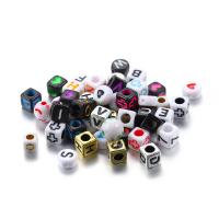 Acryl Alphabet Perlen, DIY, keine, 7x4mm, 120PCs/Tasche, verkauft von Tasche