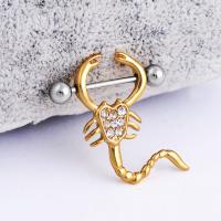 Stainless Steel Nipple Ring, with Rhinestone, fashion jewelry nickel & cadmium free 