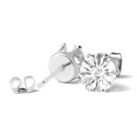 Stainless Steel Stud Earring, with Cubic Zirconia, fashion jewelry & Unisex silver color 