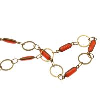 Brass Bar Chain, with enamel, plated & DIY, metallic color plated, 16*4*3mm 