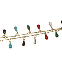 Brass Beading Chains, with enamel, plated & DIY, metallic color plated, 10*4*3mm 
