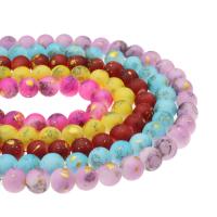 Gefärbte Jade Perlen, rund, unterschiedliche Farbe und Muster für die Wahl & DIY, keine, verkauft von Strang