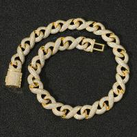 Мужчины ожерелье, Латунь, Другое покрытие, Пакет подарочной коробки & Мужский, 15mm, продается Strand