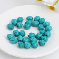 Synthetische Türkis Perlen, oval, DIY, blau, verkauft von Strang