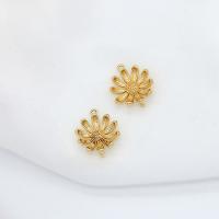 Brass Connector, Flower, gold color plated Approx 2mm 