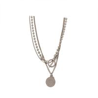 Multi слой ожерелье, титан, Другое покрытие, Женский & со стразами, длина:Приблизительно 21-50 см, продается Strand