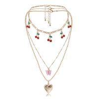 Multi слой ожерелье, цинковый сплав, плакирован золотом, разные стили для выбора & Женский & со стразами & многонитевая, 35+10cm,42+7cm,48+7cm,30+10cm, продается Strand