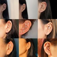 alliage de zinc Enveloppement de boucle d’oreille, bijoux de mode & styles différents pour le choix & pour femme & avec zircone cubique, plus de couleurs à choisir, Vendu par PC