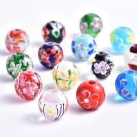 Perles murano fleur intérieur, chalumeau, coulage, certaines avec trou et d'autres pas & DIY, plus de couleurs à choisir, 22mm, Vendu par PC