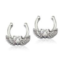 Stainless Steel Nose Piercing Jewelry, with Cubic Zirconia, fashion jewelry & Unisex, silver color 