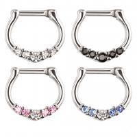 Stainless Steel Nose Piercing Jewelry, Stainless Steel Pendant, with Cubic Zirconia, fashion jewelry & Unisex 1.0 mm 