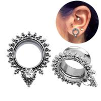 Fashion Piercing Tunnel, Stainless Steel, Unisex & with rhinestone, original color 