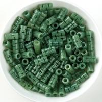 Jade Burma Bead, Column, Carved, DIY, green 