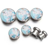 Stainless Steel Piercing Tunnel, fashion jewelry & Unisex skyblue 