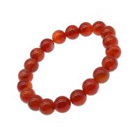 Red Agate Bracelets, Round, polished, fashion jewelry & for woman, red, 10mm 