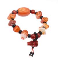 Agate Bracelets, Donut, polished, fashion jewelry & for woman, reddish orange, 10mm 