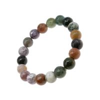 Agate Bracelets, Round, polished, fashion jewelry & for woman & faceted, mixed colors, 14mm 