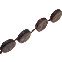 Natural Tibetan Agate Dzi Beads, Flat Round, DIY, brown, 29*29*8mm cm 