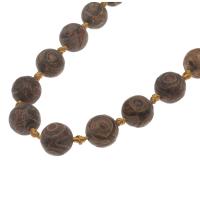 Natural Tibetan Agate Dzi Beads, Round, DIY, brown, 17*17mm cm 