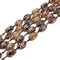 Natural Tibetan Agate Dzi Beads, Oval, DIY, mixed colors, 8*12mm cm 