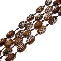 Natural Tibetan Agate Dzi Beads, Oval, DIY, brown, 23*13*23mm cm 