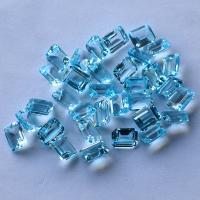 Gemstone Cabochons, Topaze, Eight Point Star, polished, DIY blue 