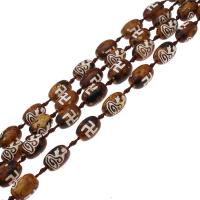 Natural Tibetan Agate Dzi Beads, Oval, DIY, brown, 23*16*23mm cm 