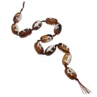 Natural Tibetan Agate Dzi Beads, Oval, DIY, brown, 21*15*21mm 