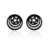 Stainless Steel Stud Earring, Round, plated, fashion jewelry & for woman 9mm 