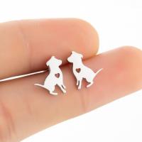 Stainless Steel Stud Earring, Dog, plated, fashion jewelry & for woman 